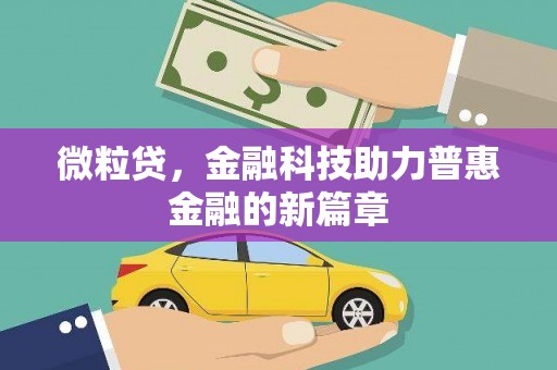 张家港微粒贷，金融科技助力普惠金融的新篇章