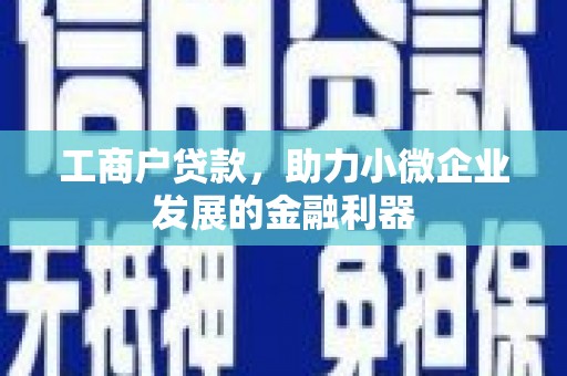 张家港工商户贷款，助力小微企业发展的金融利器