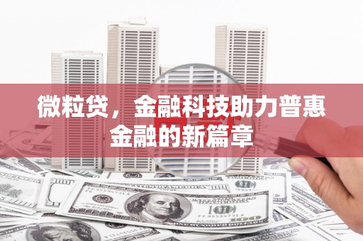 张家港微粒贷，金融科技助力普惠金融的新篇章