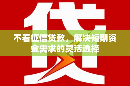 张家港不看征信贷款，解决短期资金需求的灵活选择