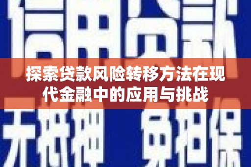 张家港探索贷款风险转移方法在现代金融中的应用与挑战