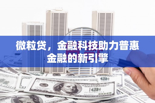 张家港微粒贷，金融科技助力普惠金融的新引擎