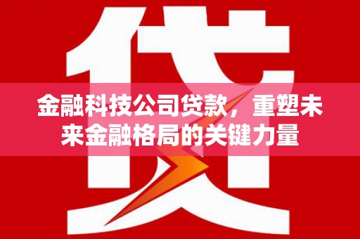 张家港金融科技公司贷款，重塑未来金融格局的关键力量