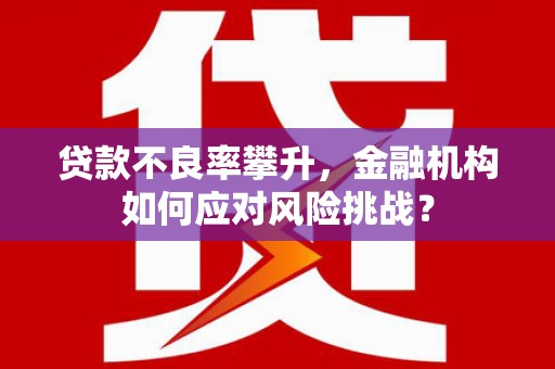张家港贷款不良率攀升，金融机构如何应对风险挑战？
