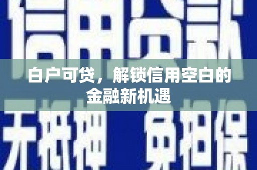 张家港白户可贷，解锁信用空白的金融新机遇