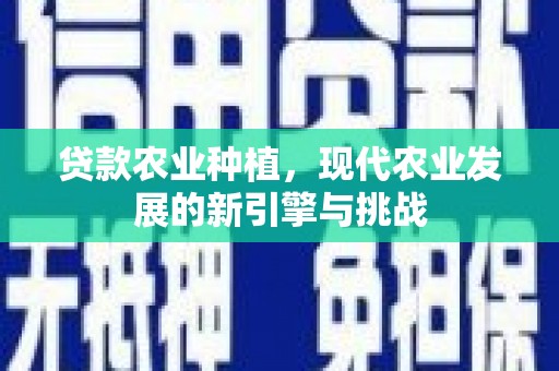 张家港贷款农业种植，现代农业发展的新引擎与挑战
