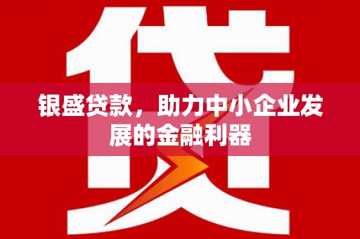 张家港银盛贷款，助力中小企业发展的金融利器