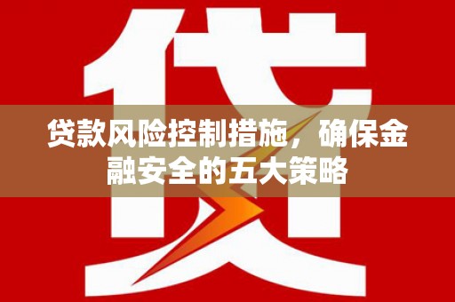 张家港贷款风险控制措施，确保金融安全的五大策略